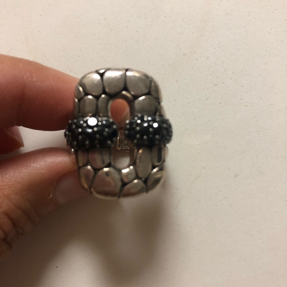 Black and silver ring